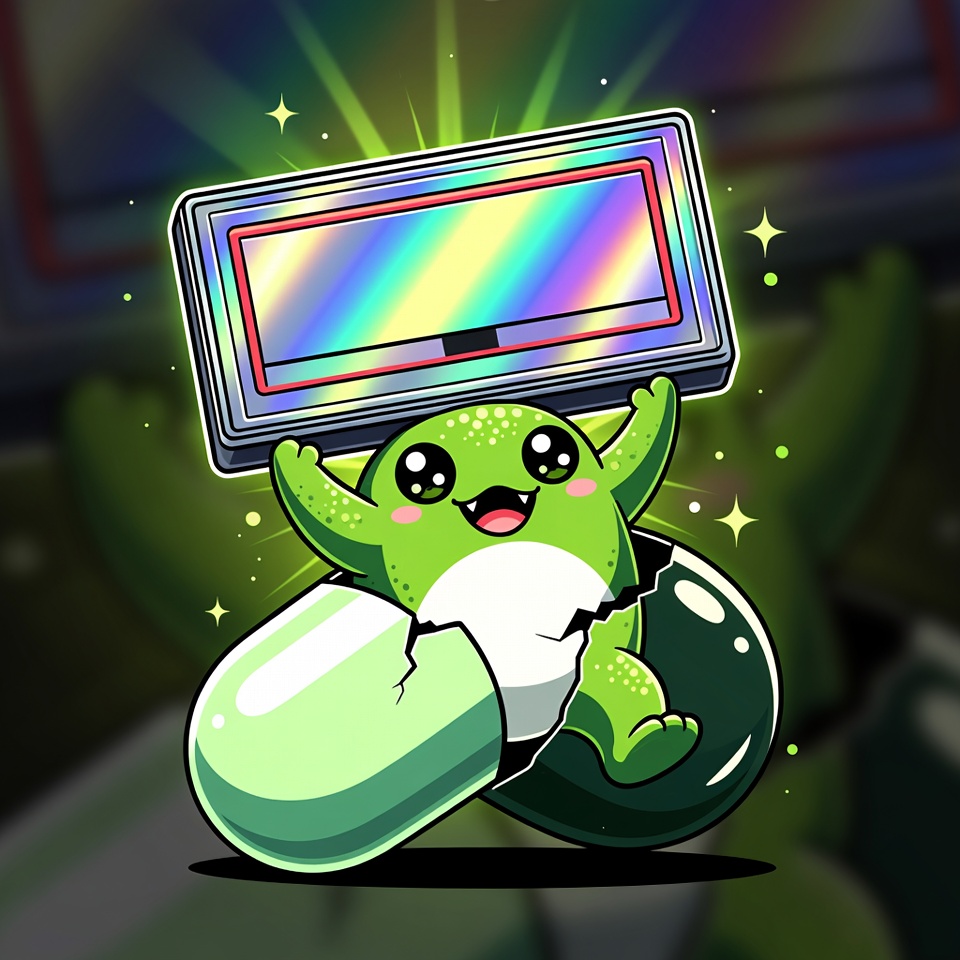 Pumpemon holding a holo slab
